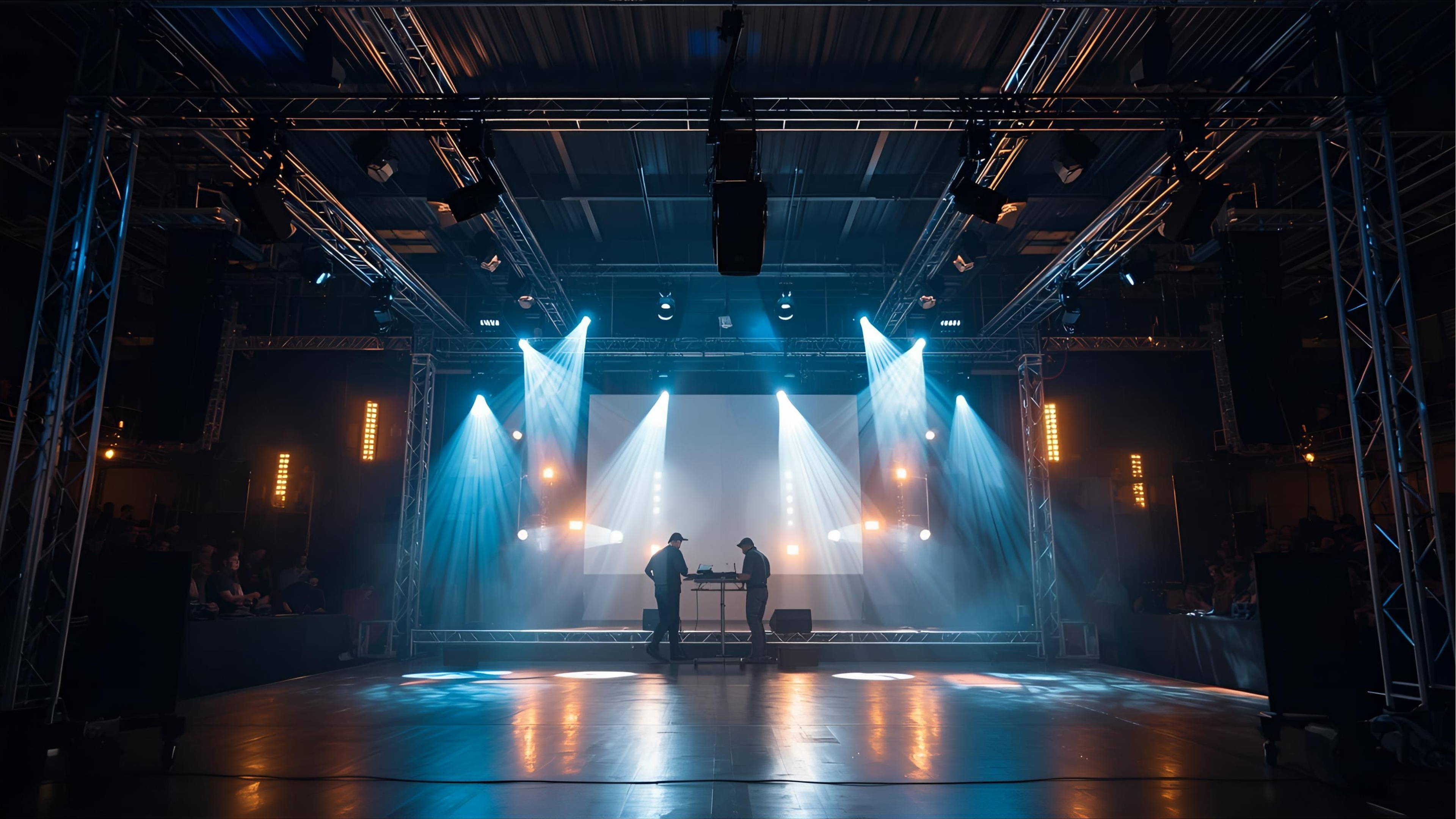 Event lighting, trussing and stage setup