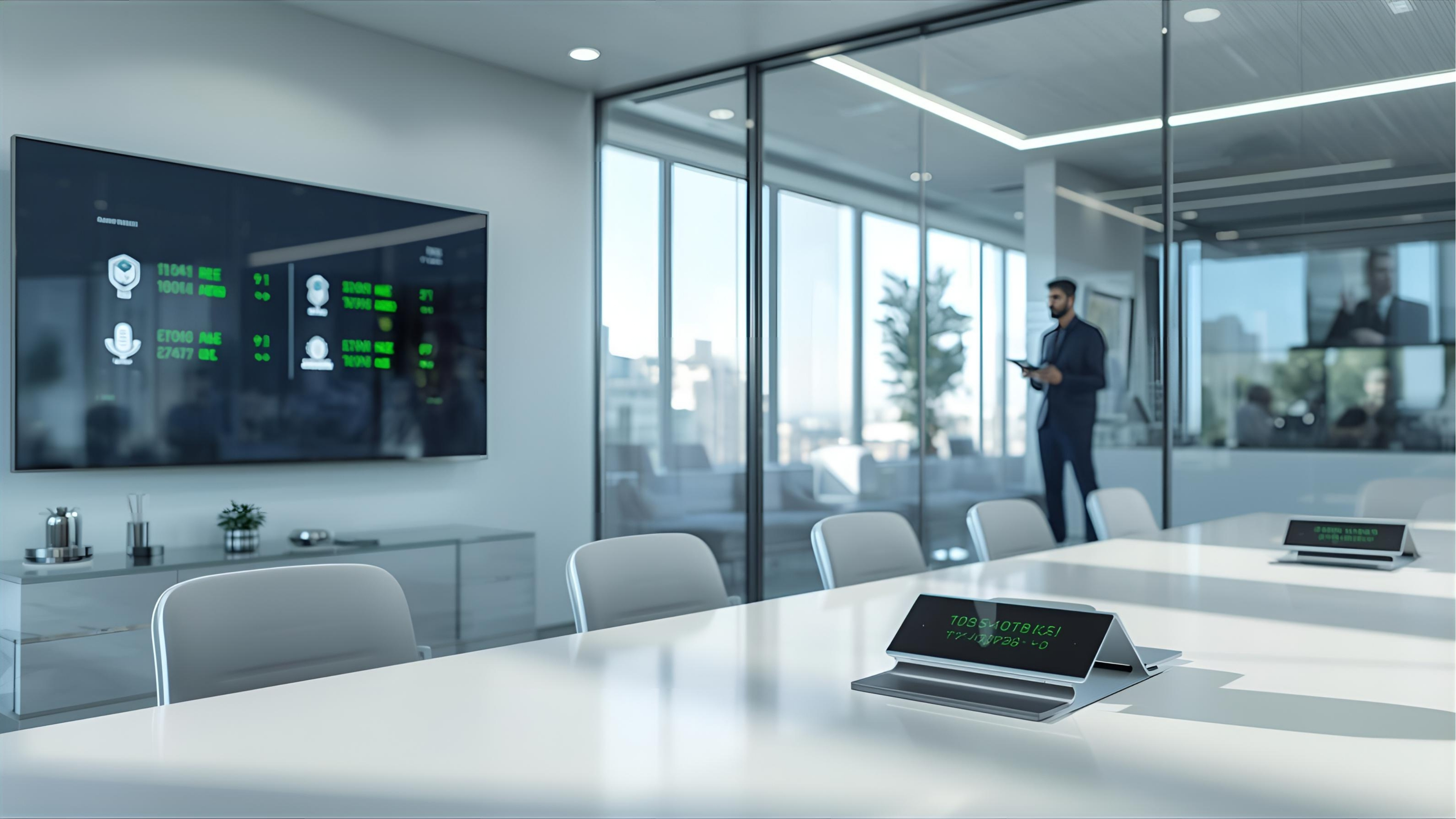 Hybrid meeting readiness checks showing device health prior to start