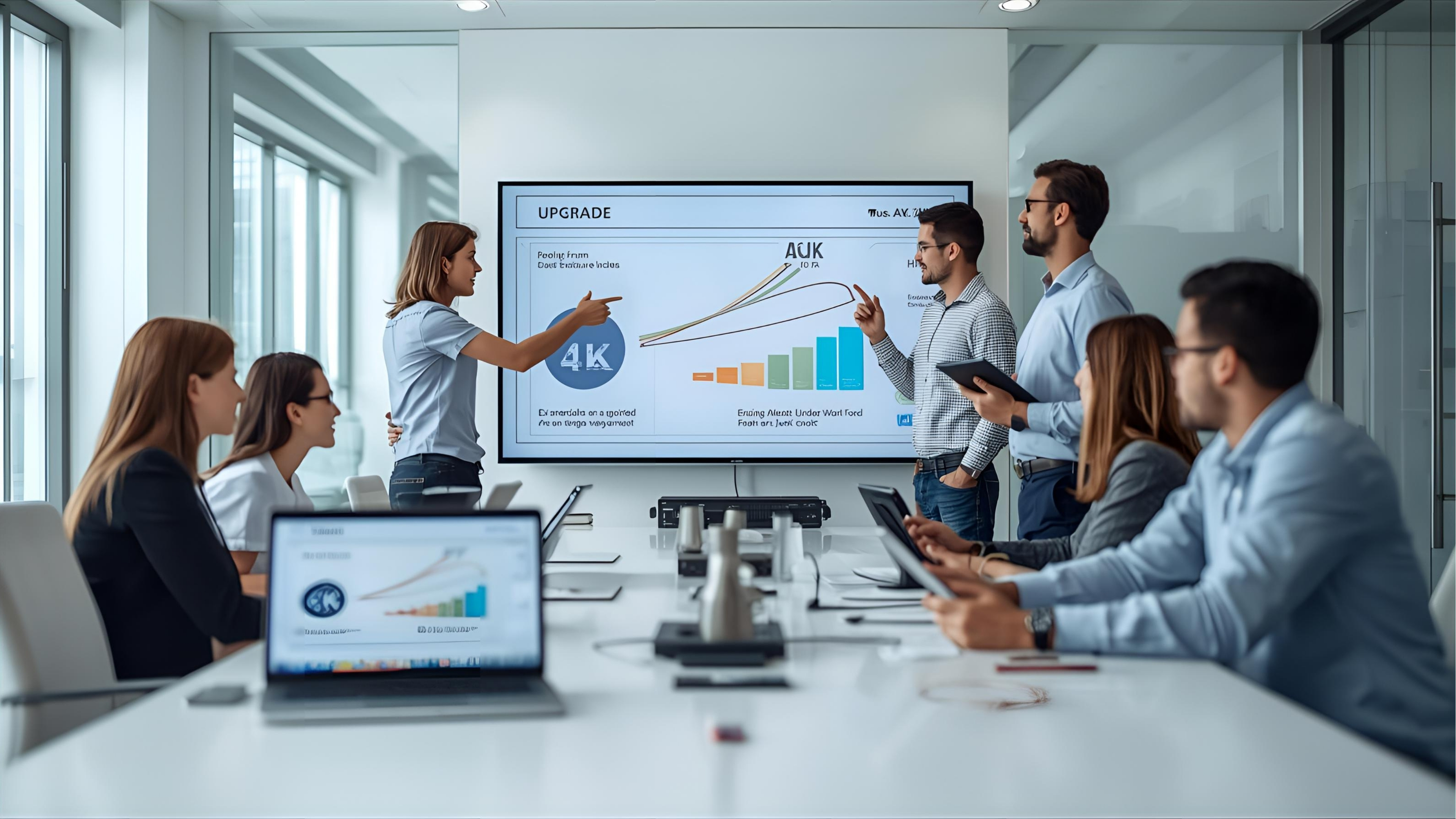 Project team planning AV migration from HD to 4K/8K systems