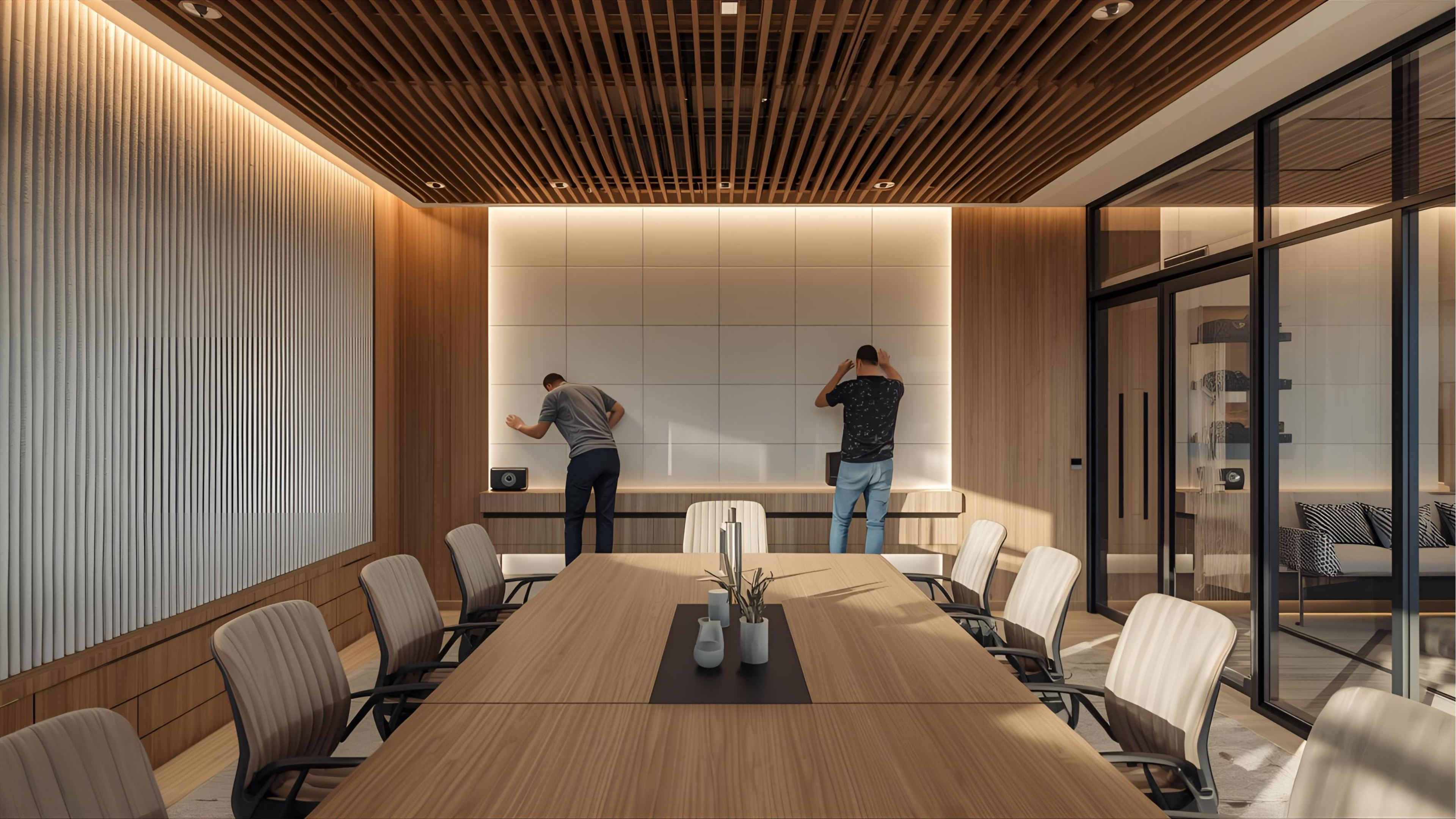 Acoustic treatment and isolation using panels, diffusers, bass traps and high STC partitions